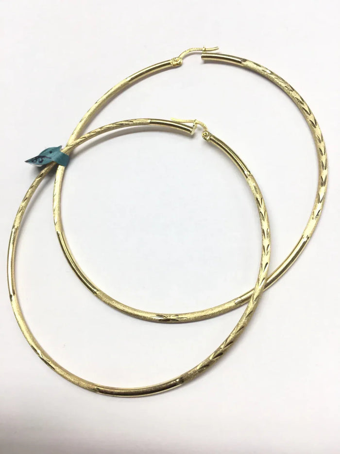 10 Karat Yellow Gold Large Hoop Earings image 0