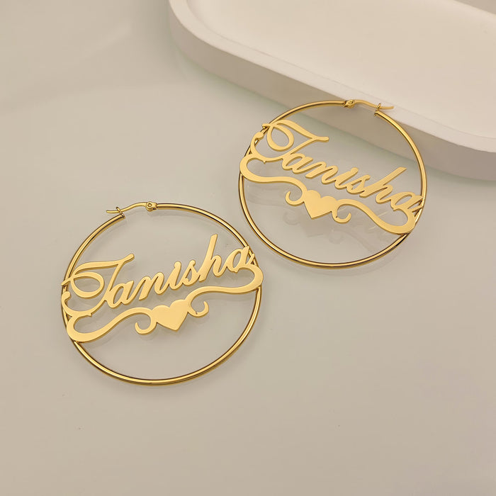 10K Gold Name Earrings image 0