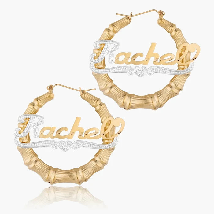 10K Gold Name Earrings image 1