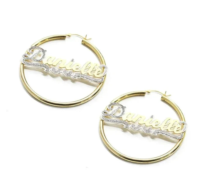 10K Gold Name Earrings image 2