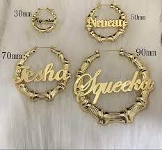 10K Gold Name Earrings image 3