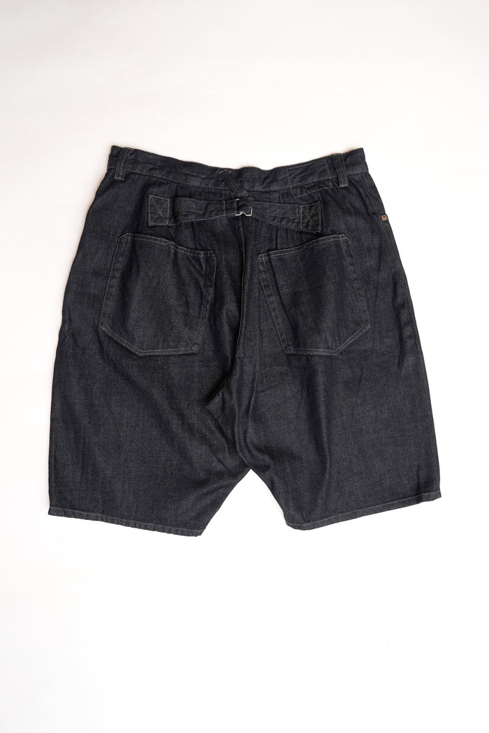 10OZ SELVEDGEG DENIM WIDE SHORT PANTS - INDIGO
