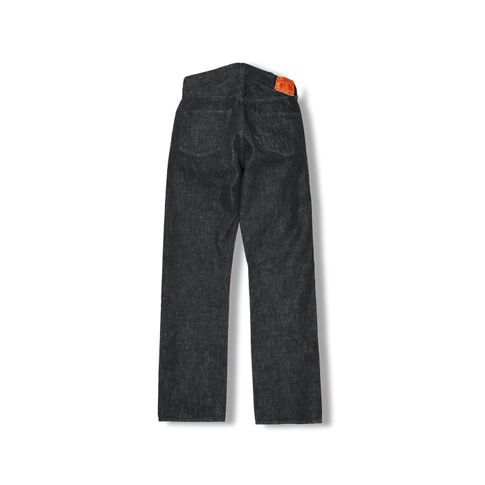1101BK Srtaight Black Selvedge Denim - Black
