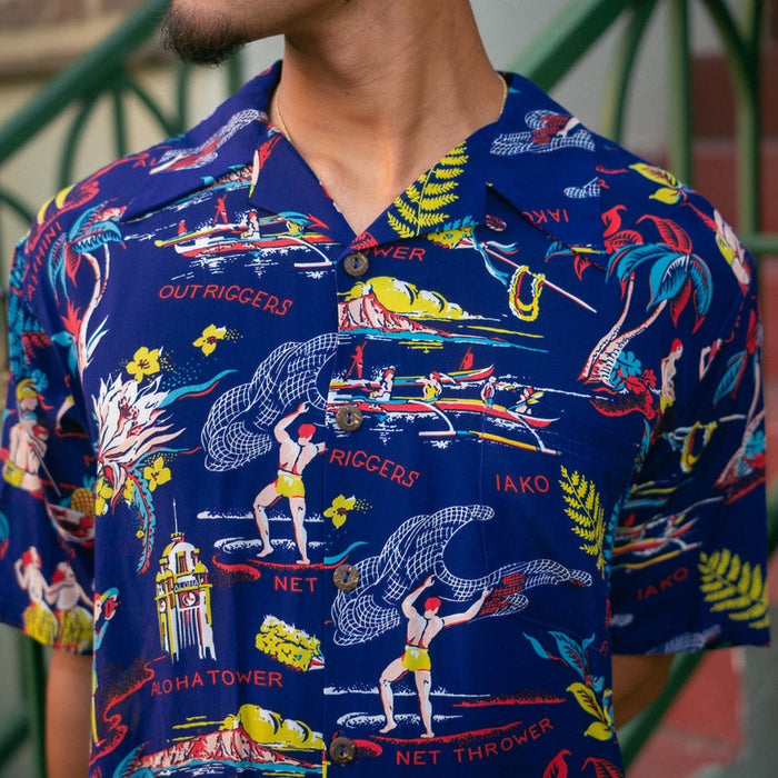 1149 HAWAIIAN SCENE - NAVY