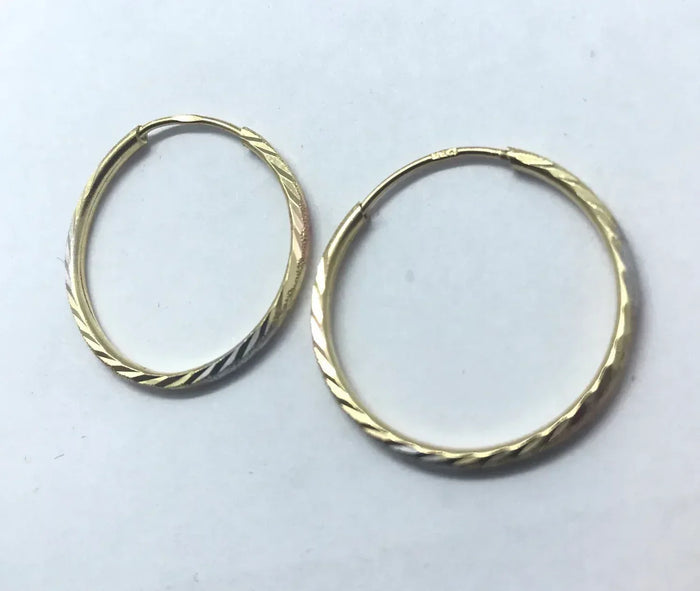 14 Karat 3 Tone Gold Earrings image 0