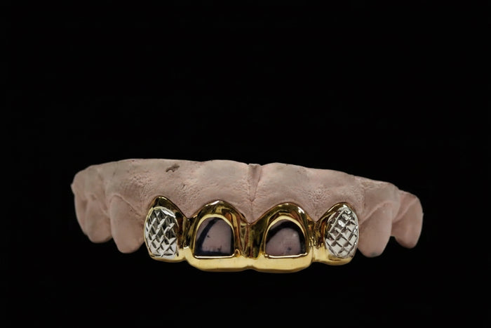 10k Gold 2 Sunshine Cuts with White Gold and 2 Open Face image 0