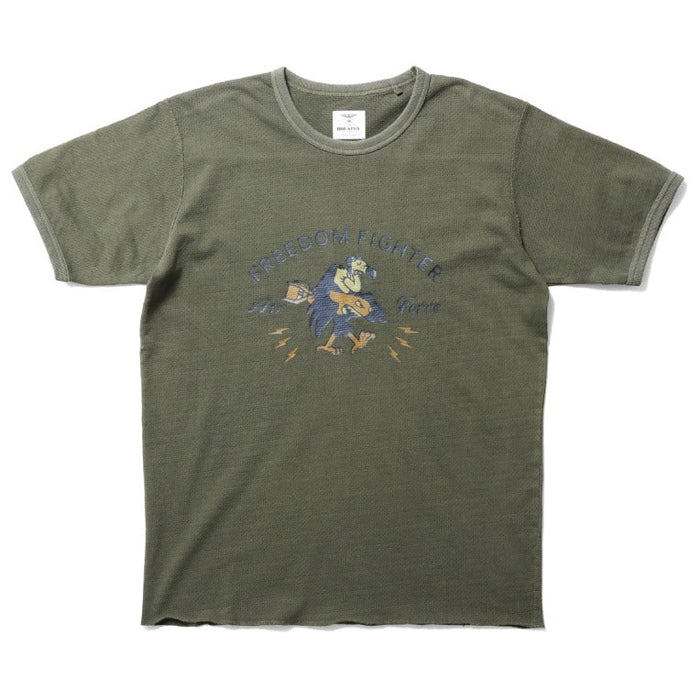 22293 MESH C/N PRINT TEE S/S (FREEDOM FIGHTER) - OLIVE DRAB
