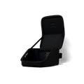 The angled view of the opened Melin 3 Hat Travel case in black