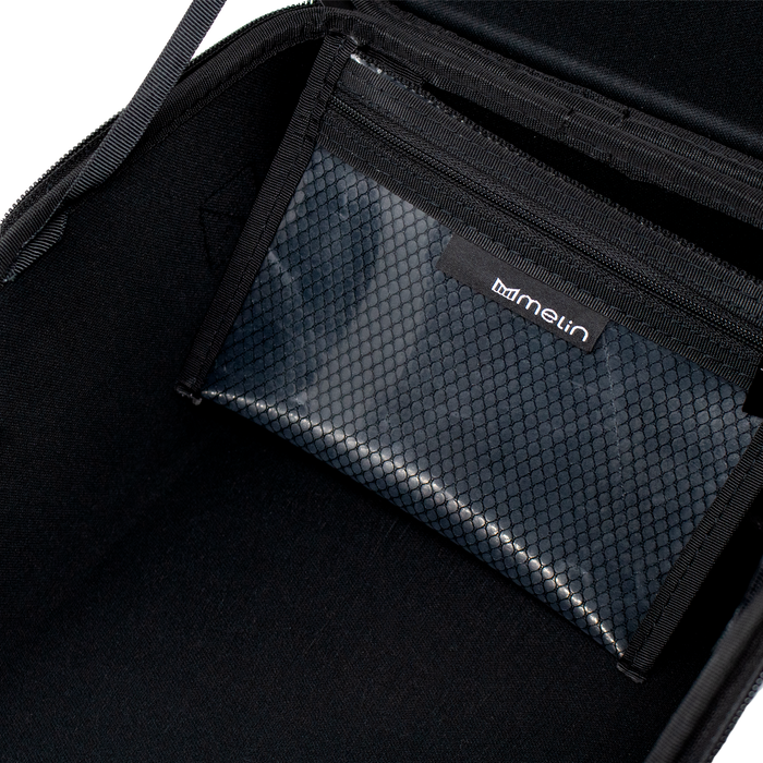 An internal compartment inside of the Melin 3 Hat Travel Case