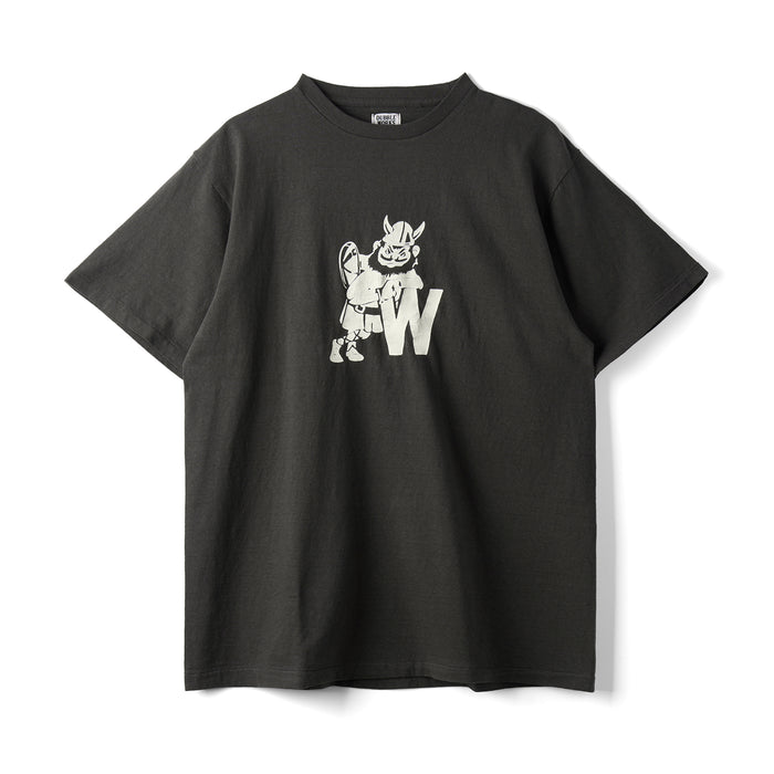 33005-02 Printed Tee "W" - BLACK