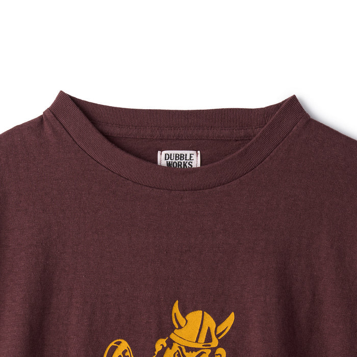 33005-02 Printed Tee "W" - BORDEAUX