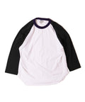 3/4 BASEBALL TEE 3-TONE - CARBON/PURPLE