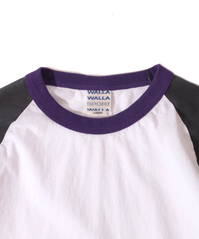 3/4 BASEBALL TEE 3-TONE - CARBON/PURPLE