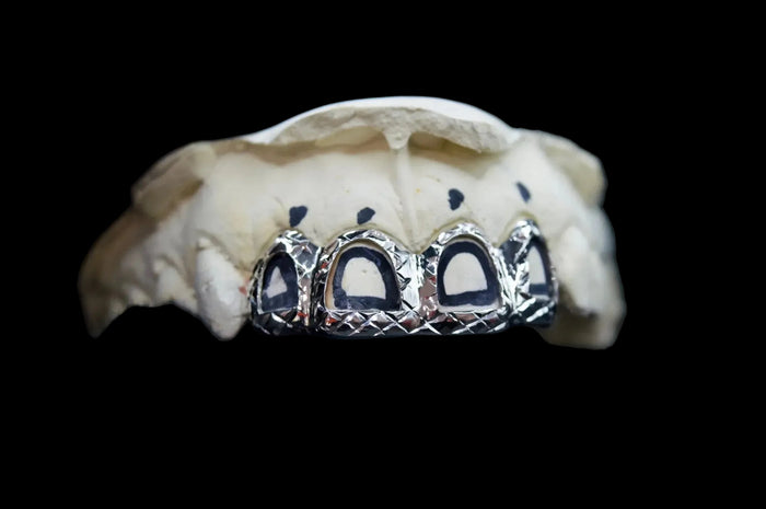 4 SILVER DIPPED IN GOLD Teeth: Top or Bottom  image 3