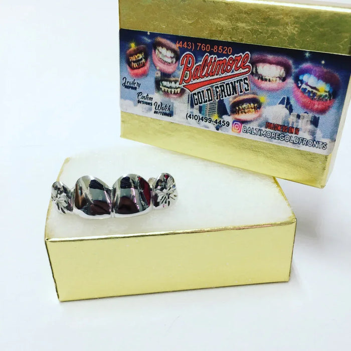 4 Silver Teeth: 4 Tops or Bottoms SunShine Diamond Cutz image 0