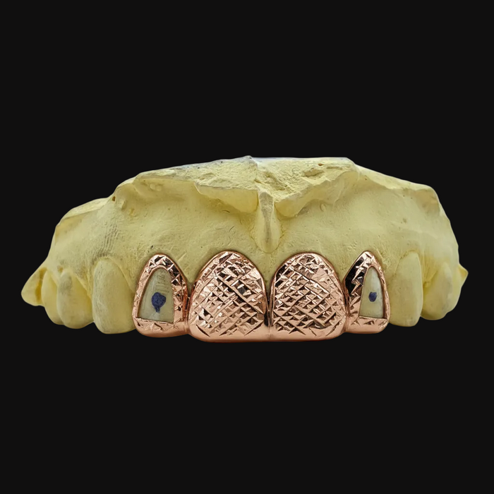 4 Teeth 2 Open Face 2 Solid With Diamond Cutz
