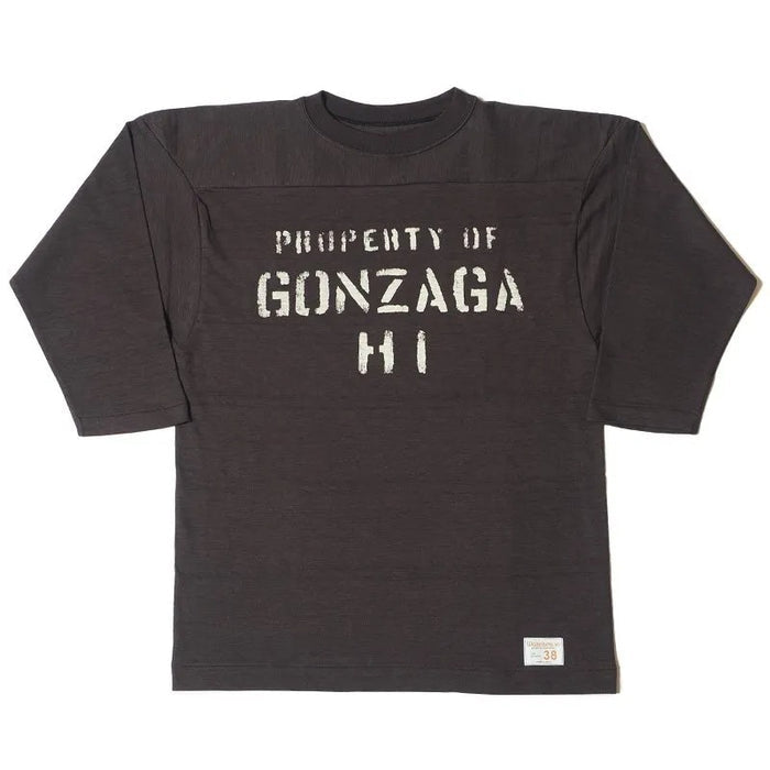 4063 3/4 Sleeve Football Tee GONZAGA HI - BLACK