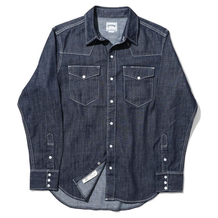 40695 USA COTTON DENIM WESTERN SHIRT - INDIGO