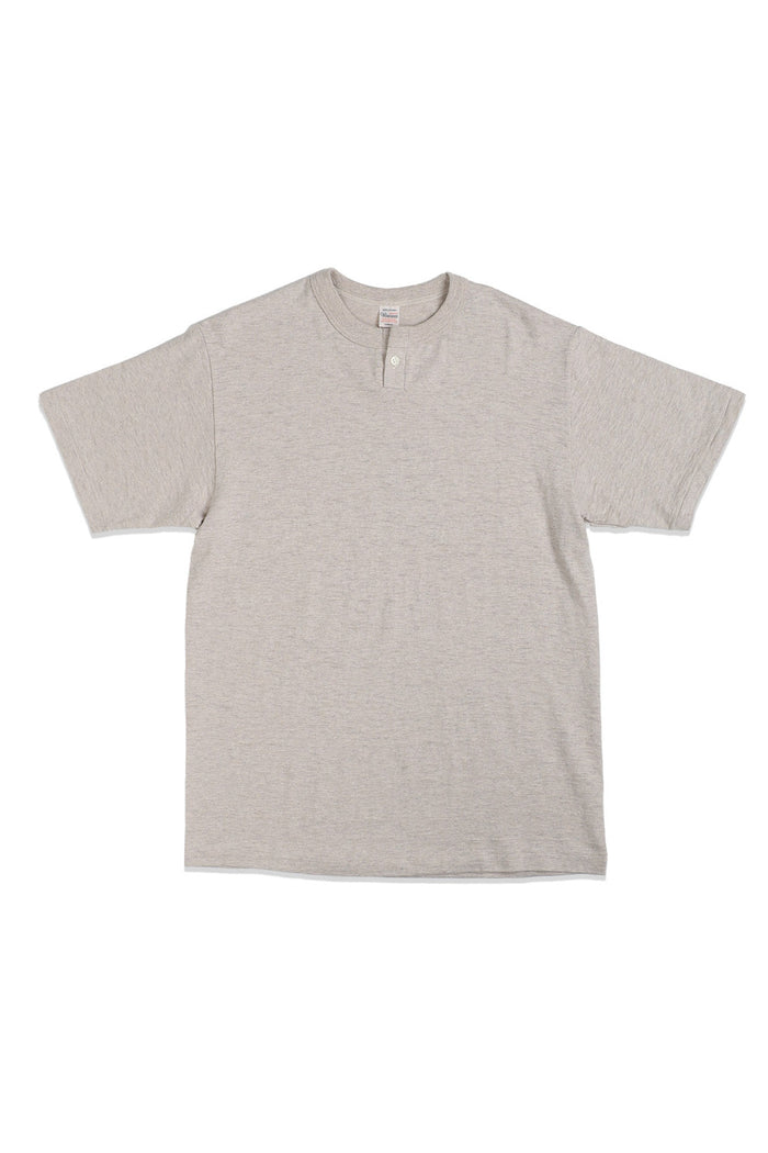 4082 1 BUTTON HENLEY NECK TEE - OATMEAL