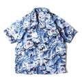 41129 LINEN ALOHA SHIRT (Momoko) - NAVY