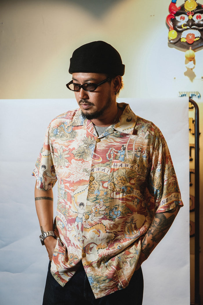 41168 ALOHA SHIRT (HAWAII) - ORANGE