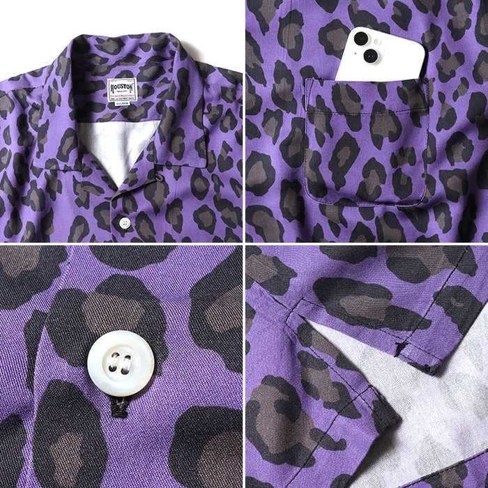 41195 ALOHA SHIRT (LEOPARD) - PURPLE