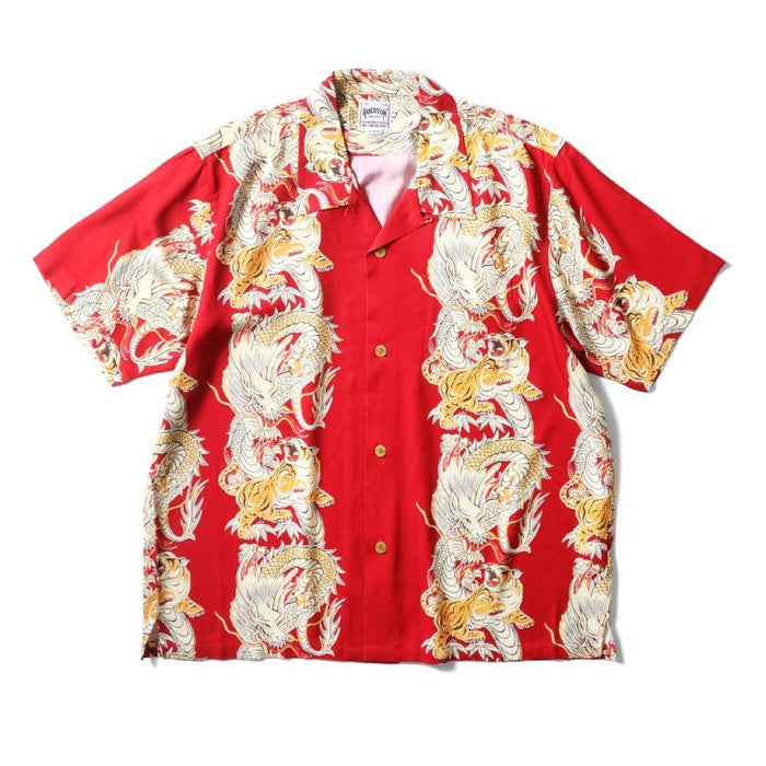 41196 ALOHA SHIRT (Dragon and Tiger) - RED