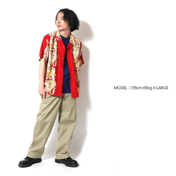 41196 ALOHA SHIRT (Dragon and Tiger) - RED