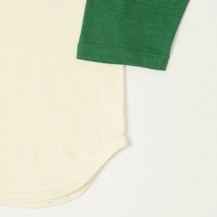 4800 3/4 SLEEVE BASEBALL TEE COYOTE - L GREEN/CREAM