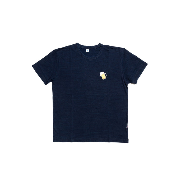 5406-2 SUMMER EMBROIDERED INDIGO TEE S/S  - BEER