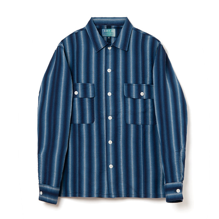 5706A Awa Shijira woven long sleeve shirt - A