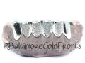 6 Silver Teeth: 4 Diamond Dust w/ 2 Solid Plain Silver image 0
