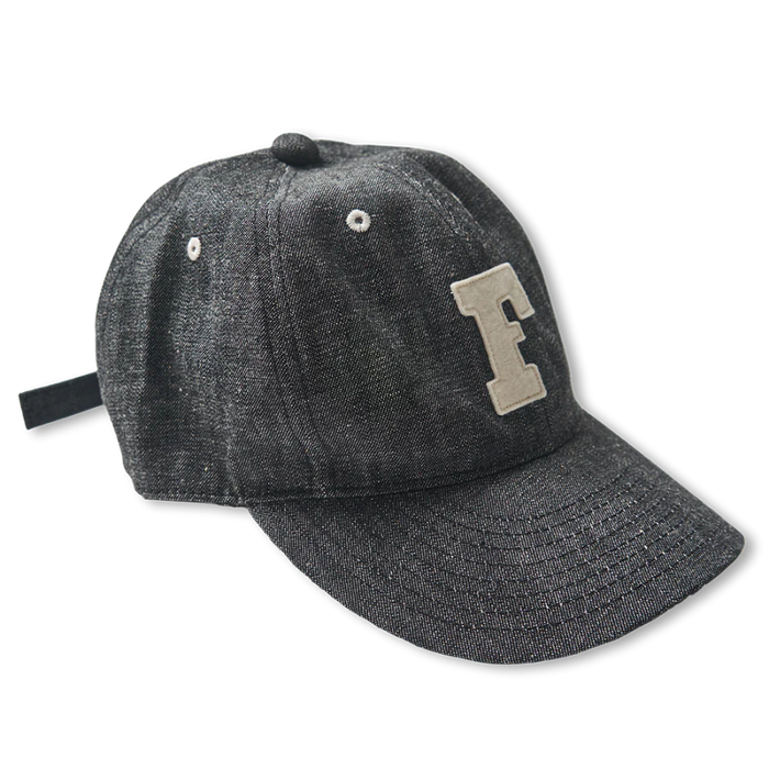 6843 6PANEL DENIM BASEBALL F CAP - BLACK
