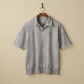 74004 CUT OFF SLEEVE SWEAT POLO SHIRT - HEATHER GREY