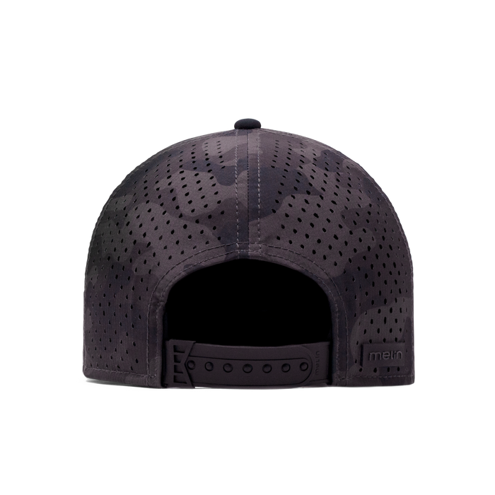 The back view of the Melin Vintage Fit A-Game Hydro hat in black camo