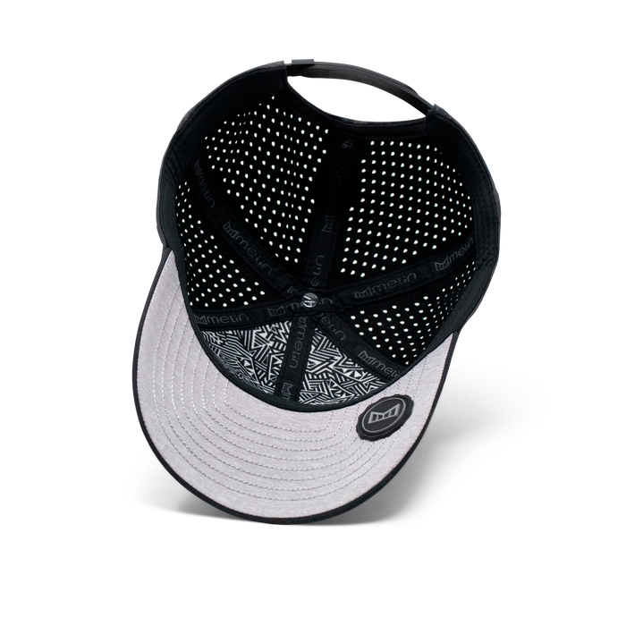 The inside view of the Melin Vintage Fit A-Game Hydro hat in black camo