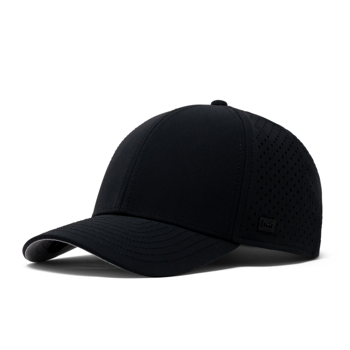 The angled view of the Melin Vintage Fit A-Game Hydro hat in black
