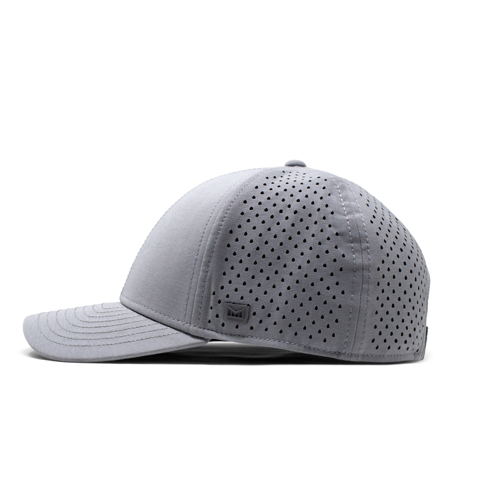 The side view of the Melin Vintage Fit A-Game Hydro hat in gray