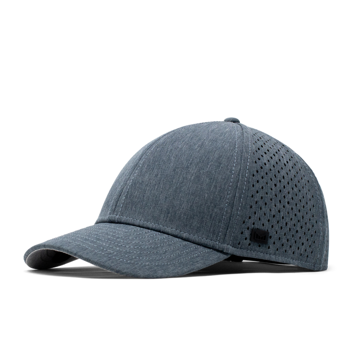 The angled view of the Melin Vintage Fit A-Game Hydro hat in dark grey