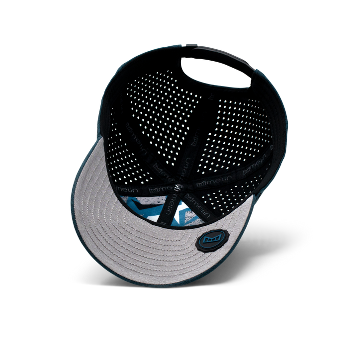 The inside view of the Melin Vintage Fit A-Game Hydro hat in blue