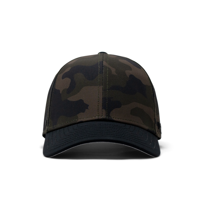 The frontal view of the Melin Vintage Fit A-Game Hydro hat in camo