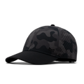 The front, angled view of the melin A-Game Hydrolite  Vintage Fit in  Black Camo
