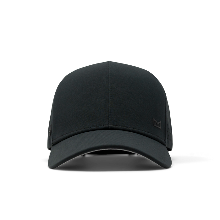 The front view of melin's A-Game Hydrolite snapback hat in Black