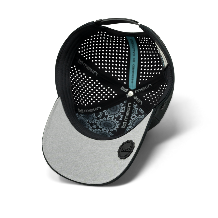 The inside view of melin's A-Game Hydrolite snapback hat in Black
