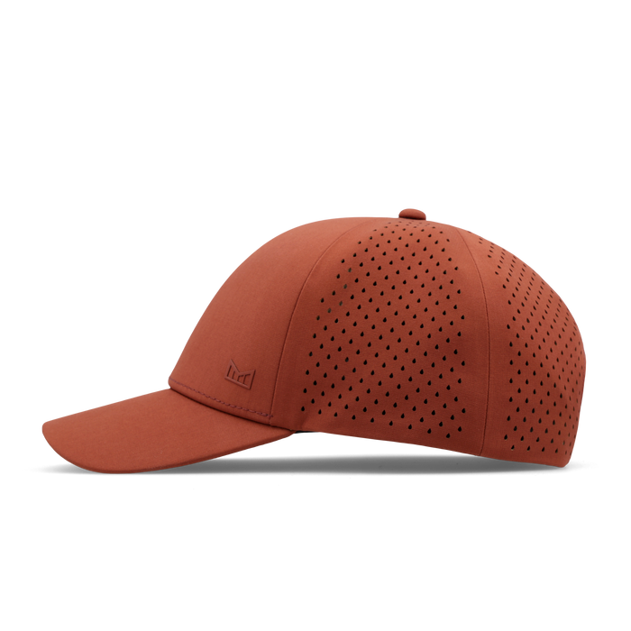 The side view of the melin Vintage Fit A-Game Hydrolite hat in burnt brick