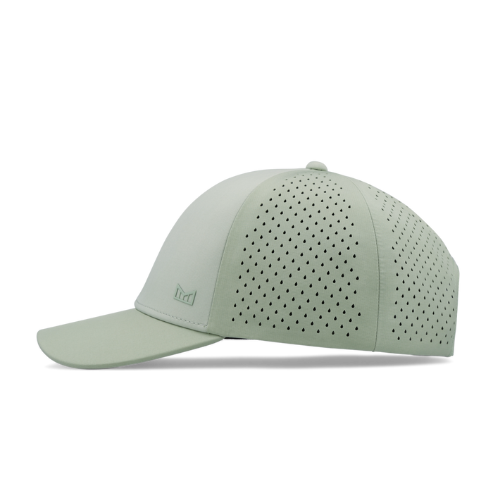 The side view of the melin Vintage Fit A-Game Hydrolite hat in dusty mint