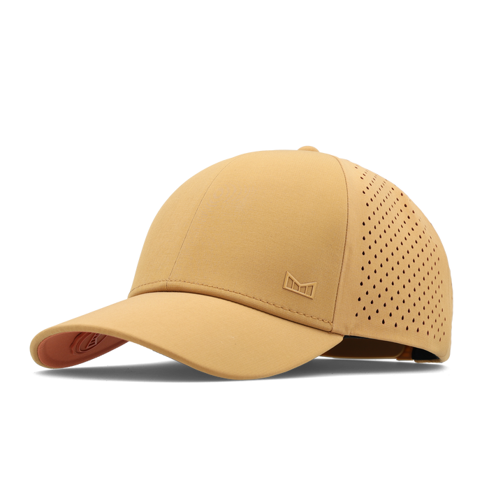 The angled view of the melin Vintage Fit A-Game Hydrolite hat in medal bronze