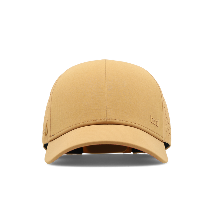 The frontal view of the melin Vintage Fit A-Game Hydrolite hat in medal bronze