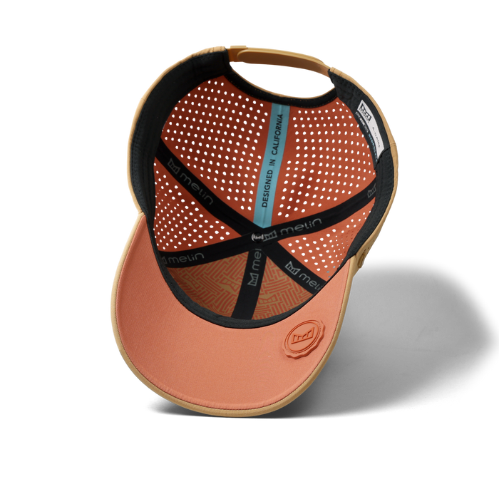 The inside view of the melin Vintage Fit A-Game Hydrolite hat in medal bronze