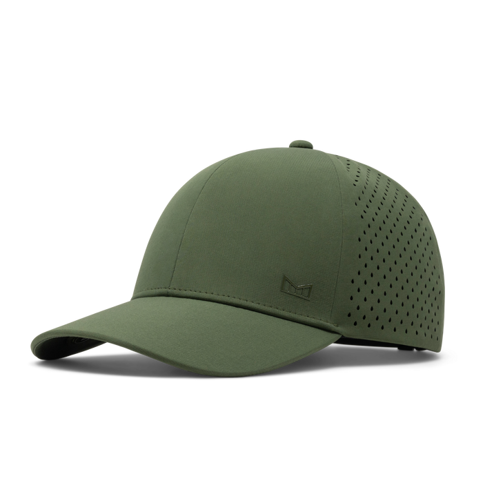 The front, angled view of the melin A-Game Hydrolite  Vintage Fit in  Military